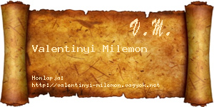 Valentinyi Milemon névjegykártya